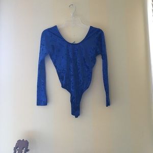 Victoria’s Secret blue velvet bodysuit